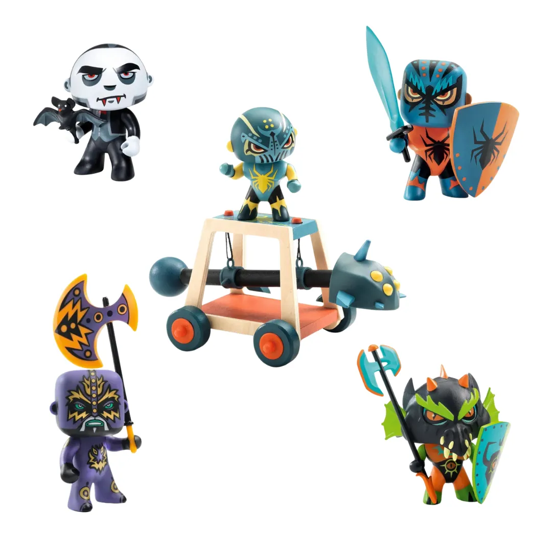 Balíček Arty Toys velký - rytíři Spider a beranidlo & Flameo & Drack & Spider & Draculum